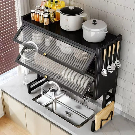 Metal Sink Dish Drying Cabinet Rack