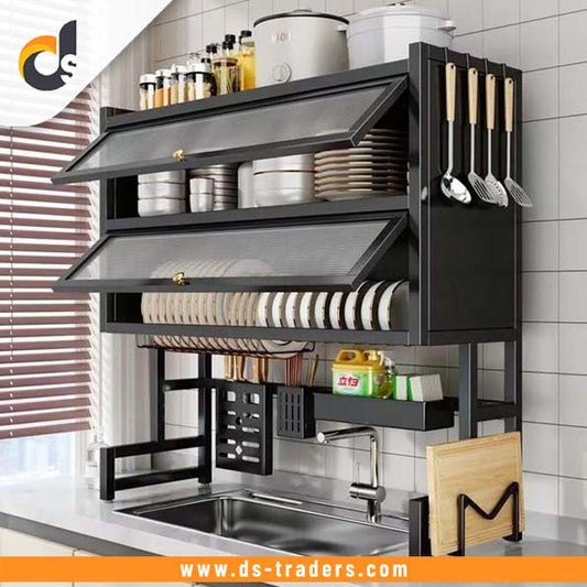 Metal Sink Dish Drying Cabinet Rack